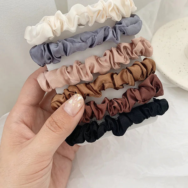 Confezione da 6 Elastici per Capelli in Raso