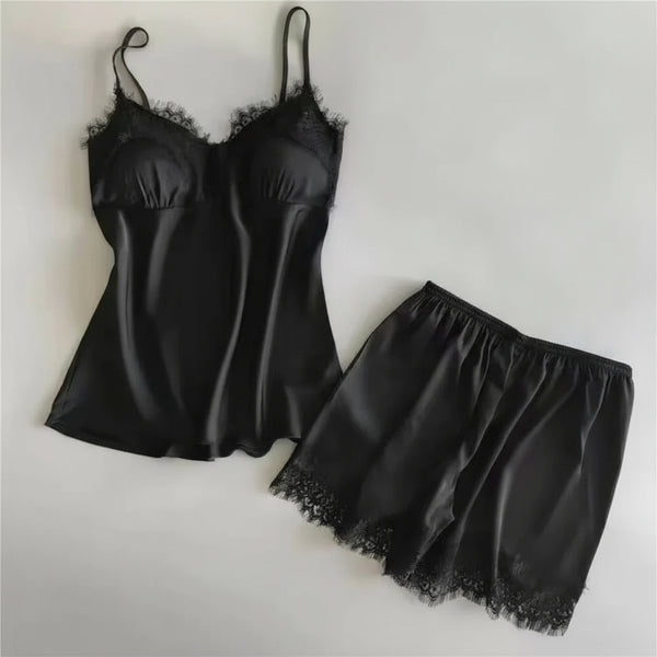 Πυτζάμα με Γυμνή Πλάτη σε Δαντέλα - Σατέν