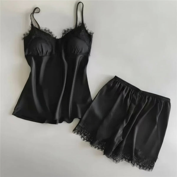 Pyjama Dos Nu en Dentelle - Satin