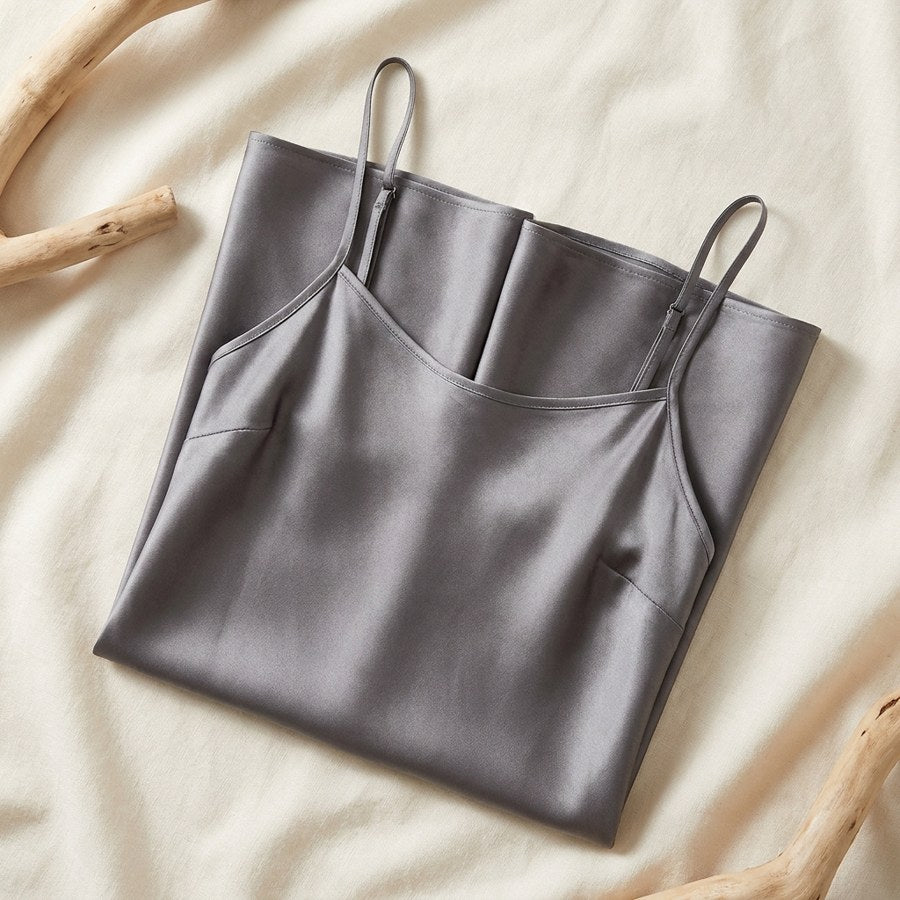 Nuisette mini en soie de mûrier 19 momme - coloris Gris | StudioSoie