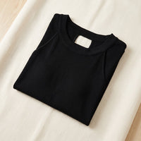 Robe Mi-Longue en Maille de Soie — Dos Nu Épaules Dénudées Femme - coloris noir | StudioSoie