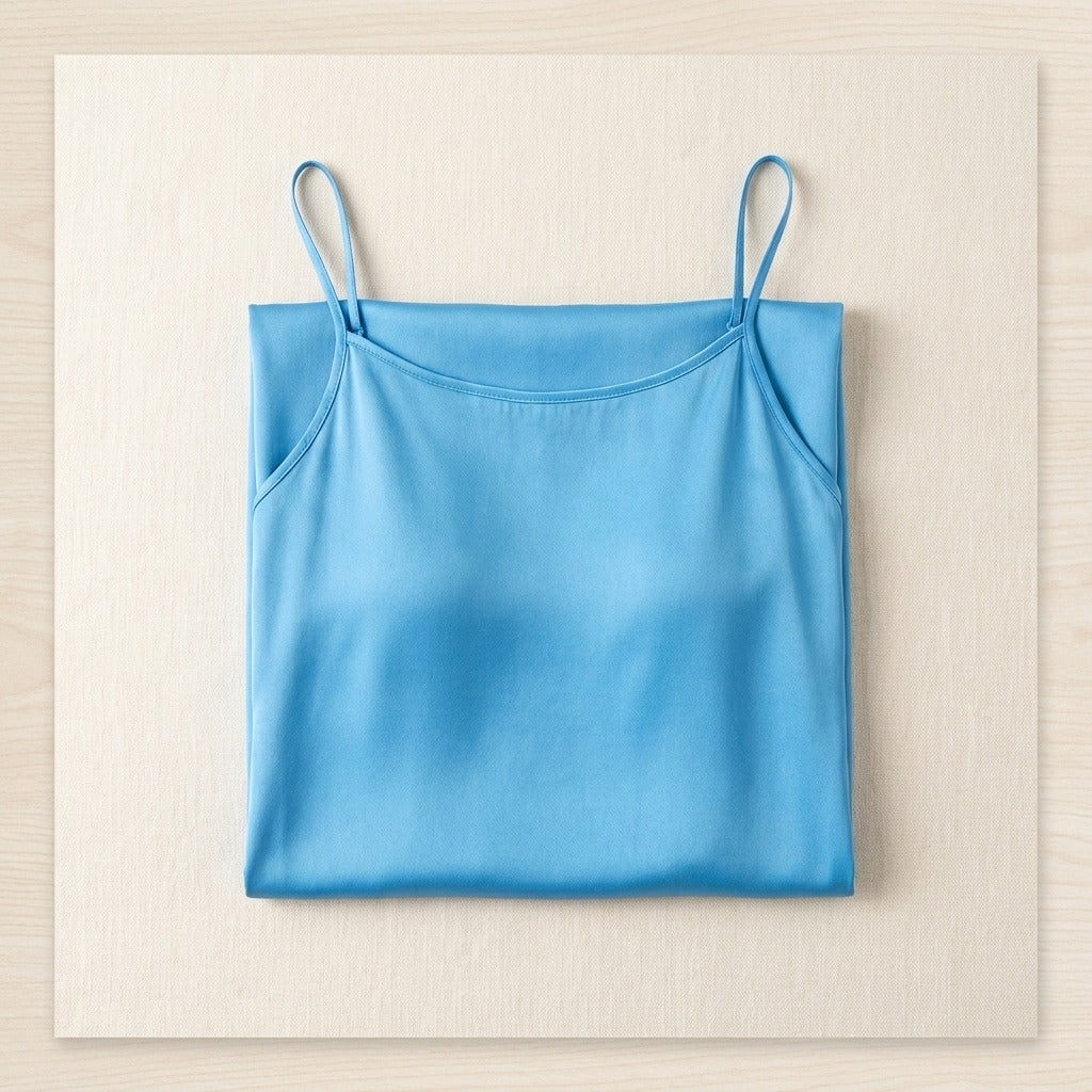 Robe Mi-Longue en Soie 93 % — Bretelles Fines 11 Coloris Femme - coloris bleu-ciel | StudioSoie