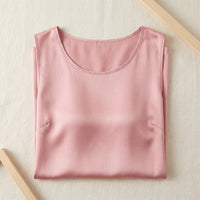 Mini Robe en Soie de Mûrier 100 % — Col Rond Unie 7 Coloris Femme - coloris rose | StudioSoie