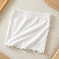 Jupon en Soie Mélangée — Fond de Jupe Bord Dentelle Femme - coloris blanc | StudioSoie