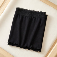 Jupon en Soie Mélangée — Fond de Jupe Bord Dentelle Femme - coloris noir | StudioSoie