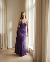 Robe longue en soie 93% imprimé fleuri — vue principale | StudioSoie