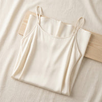 Robe Mi-Longue en Soie 93 % — Bretelles Fines 11 Coloris Femme - coloris blanc-creme | StudioSoie