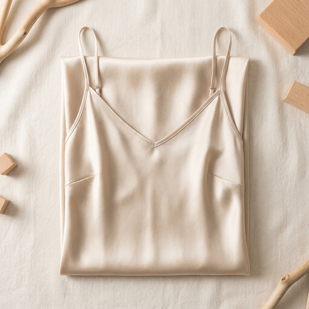 Robe Mi-Longue en Soie de Mûrier 21 Momme — Col V Coupe Biais 14 Coloris Femme - coloris blanc-sable | StudioSoie