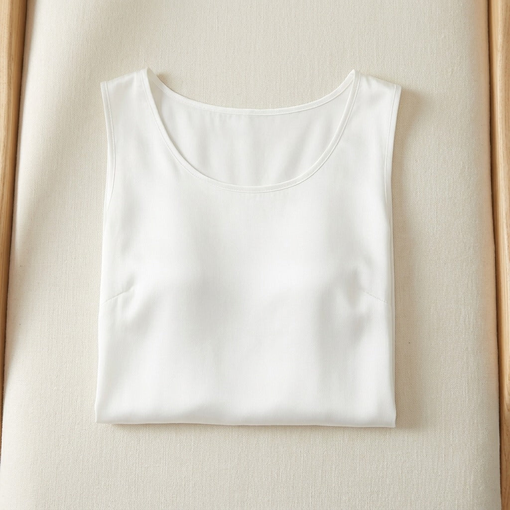 Mini Robe en Soie de Mûrier 100 % — Col Rond Unie 7 Coloris Femme - coloris blanc | StudioSoie
