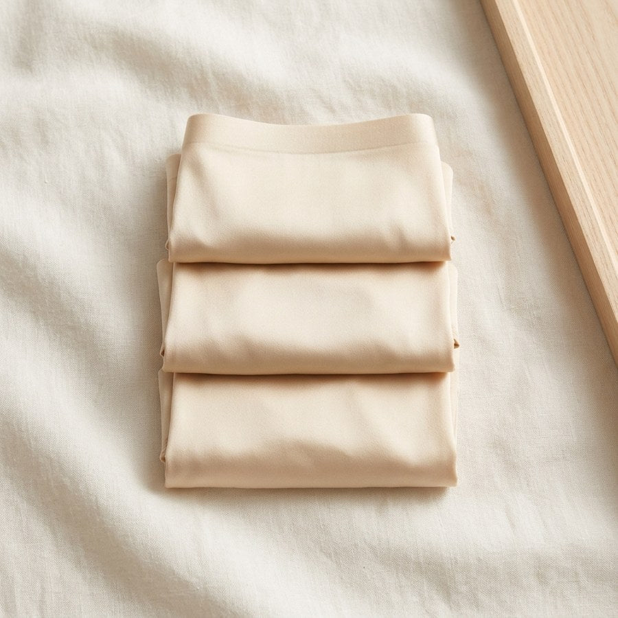 Lot de 3 culottes en soie de mûrier taille basse femme - coloris Lot uni · Beige ×3 | StudioSoie