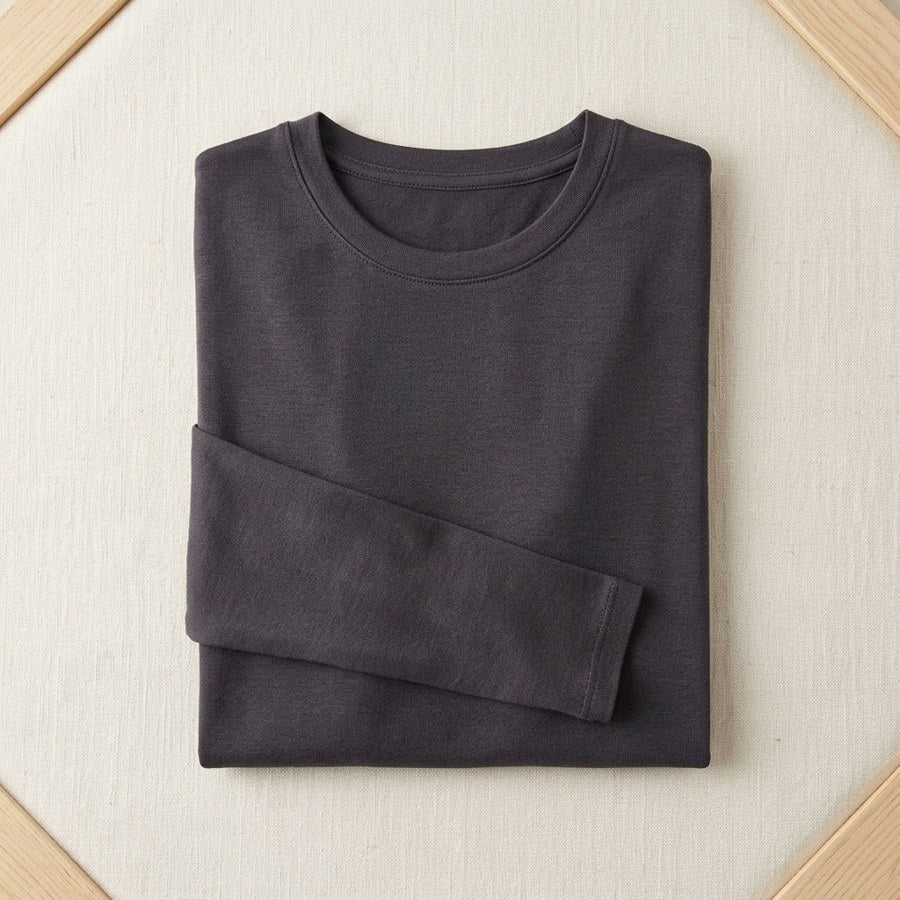 Sous-pull soie & viscose thermique manches longues femme - coloris Anthracite | StudioSoie
