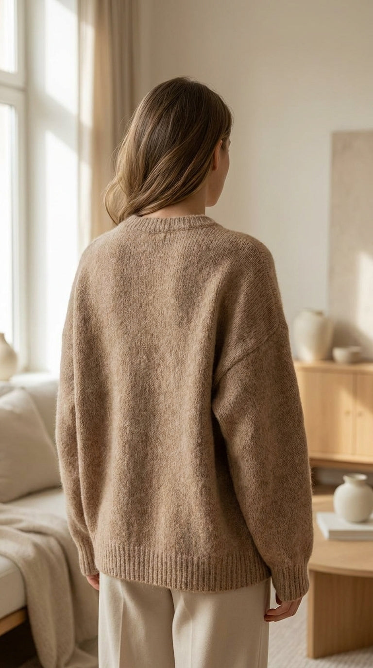 Pull en alpaga vu de dos - StudioSoie