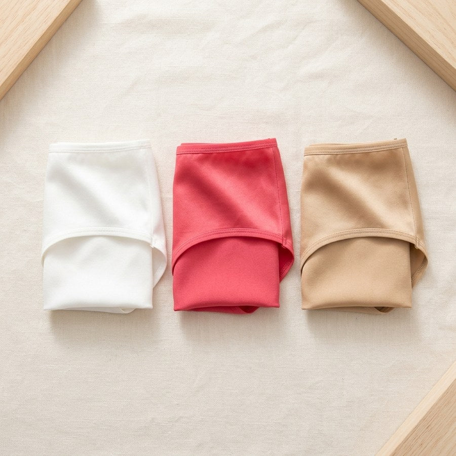 Lot de 3 culottes en soie de mûrier taille basse femme - coloris Trio · Blanc, Pastèque, Beige | StudioSoie