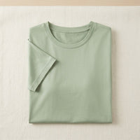 T-shirt soie & coton manches courtes femme - coloris Vert Clair | StudioSoie