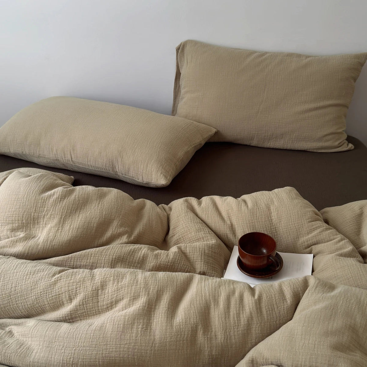 Housse de Couette en Coton Froissé — Douceur Naturelle - StudioSoie