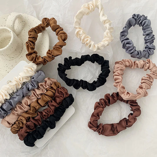 Set van 6 Satijnen Scrunchies