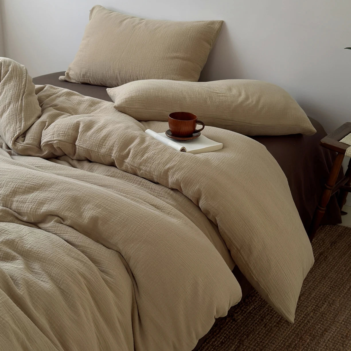 Påslakan i Skrynklig Bomull — Naturlig Mjukhet