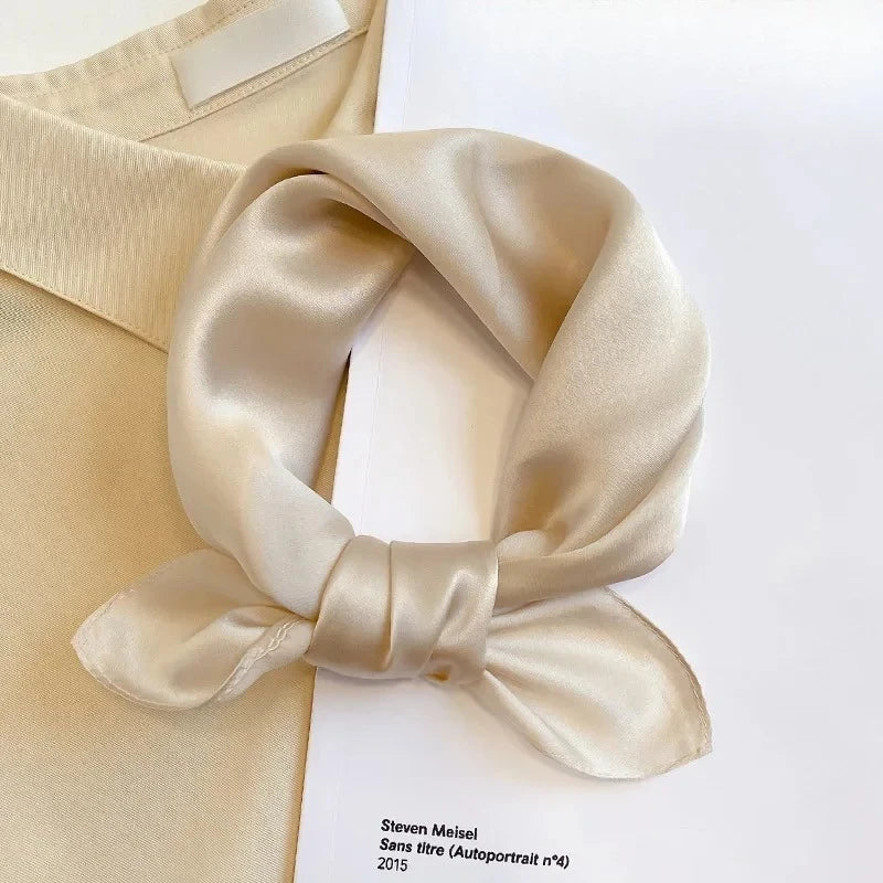 Nature Silk Neck Scarves Lady Foulard Lovely Strawberry Print 100% Real Silk Square Scarf for Women Bag Ribbon Hairband Kerchief - StudioSoie - 