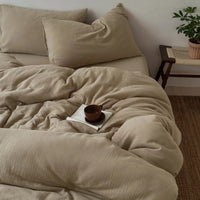 Housse de Couette en Coton Froissé — Douceur Naturelle - StudioSoie