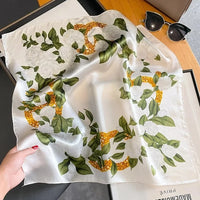 Nature Silk Neck Scarves Lady Foulard Lovely Strawberry Print 100% Real Silk Square Scarf for Women Bag Ribbon Hairband Kerchief - StudioSoie - 