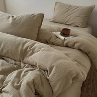 Housse de Couette en Coton Froissé — Douceur Naturelle - StudioSoie