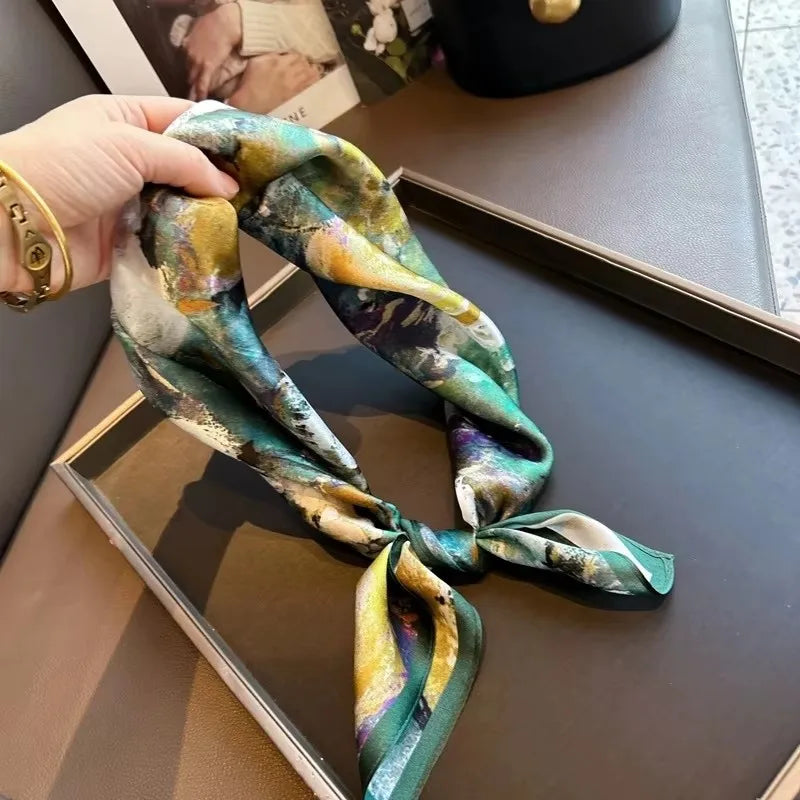 Foulard Carré en Soie Naturelle 65 cm - Accessoire Luxe 100% Soie de Mûrier