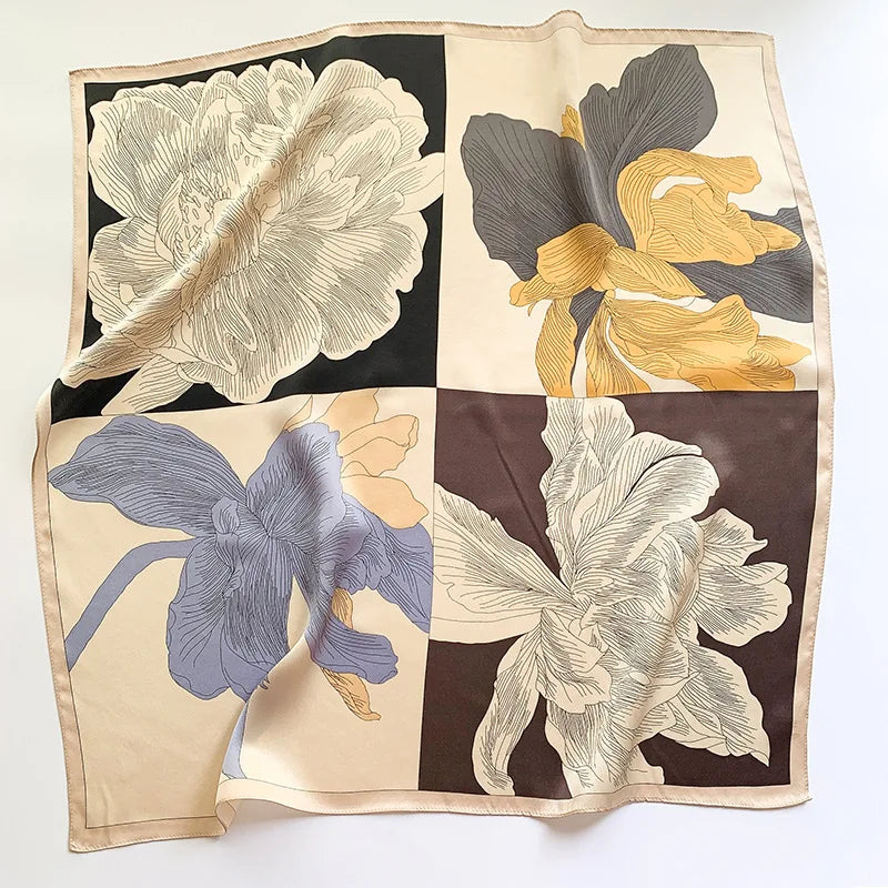 Foulard Carré en Soie Naturelle 65 cm - Accessoire Luxe 100% Soie de Mûrier