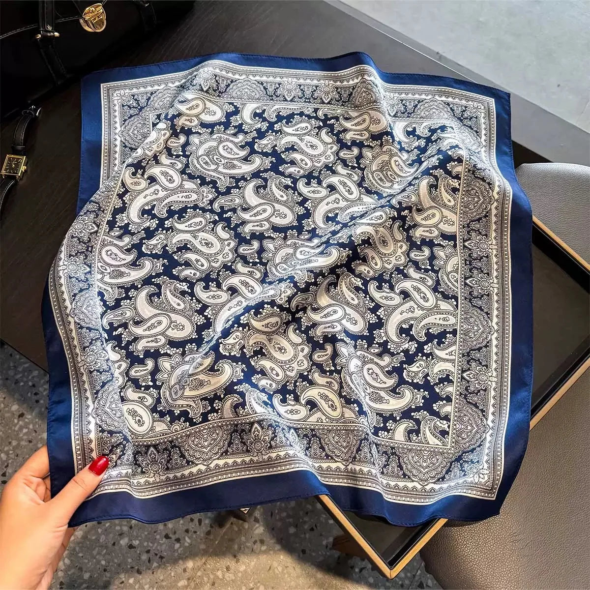 Nature Silk Neck Scarves Lady Foulard Lovely Strawberry Print 100% Real Silk Square Scarf for Women Bag Ribbon Hairband Kerchief - StudioSoie - 