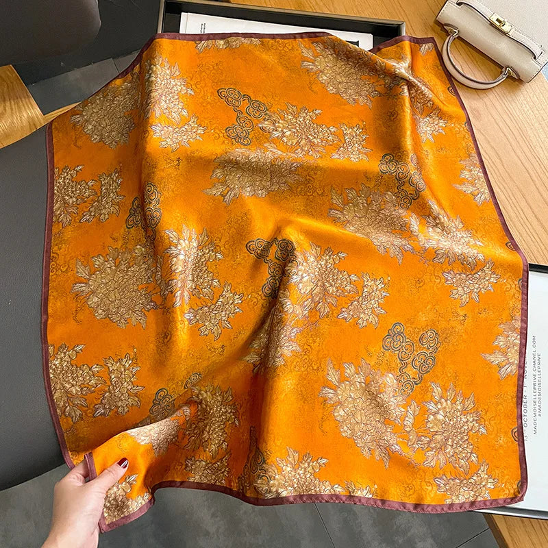 Foulard Carré en Soie Naturelle 65 cm - Accessoire Luxe 100% Soie de Mûrier