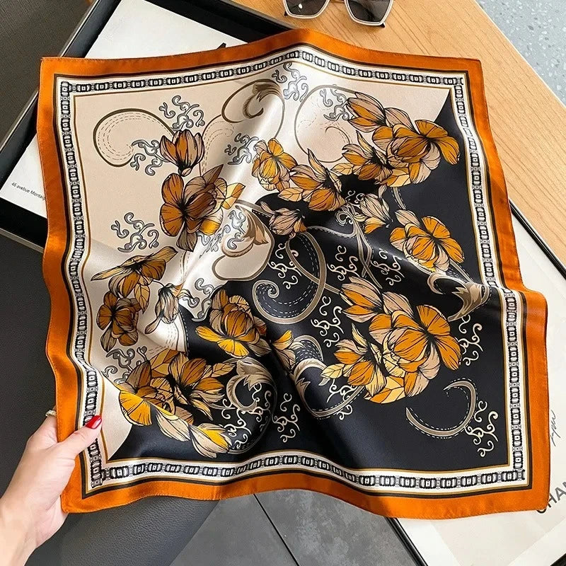 Nature Silk Neck Scarves Lady Foulard Lovely Strawberry Print 100% Real Silk Square Scarf for Women Bag Ribbon Hairband Kerchief - StudioSoie - 