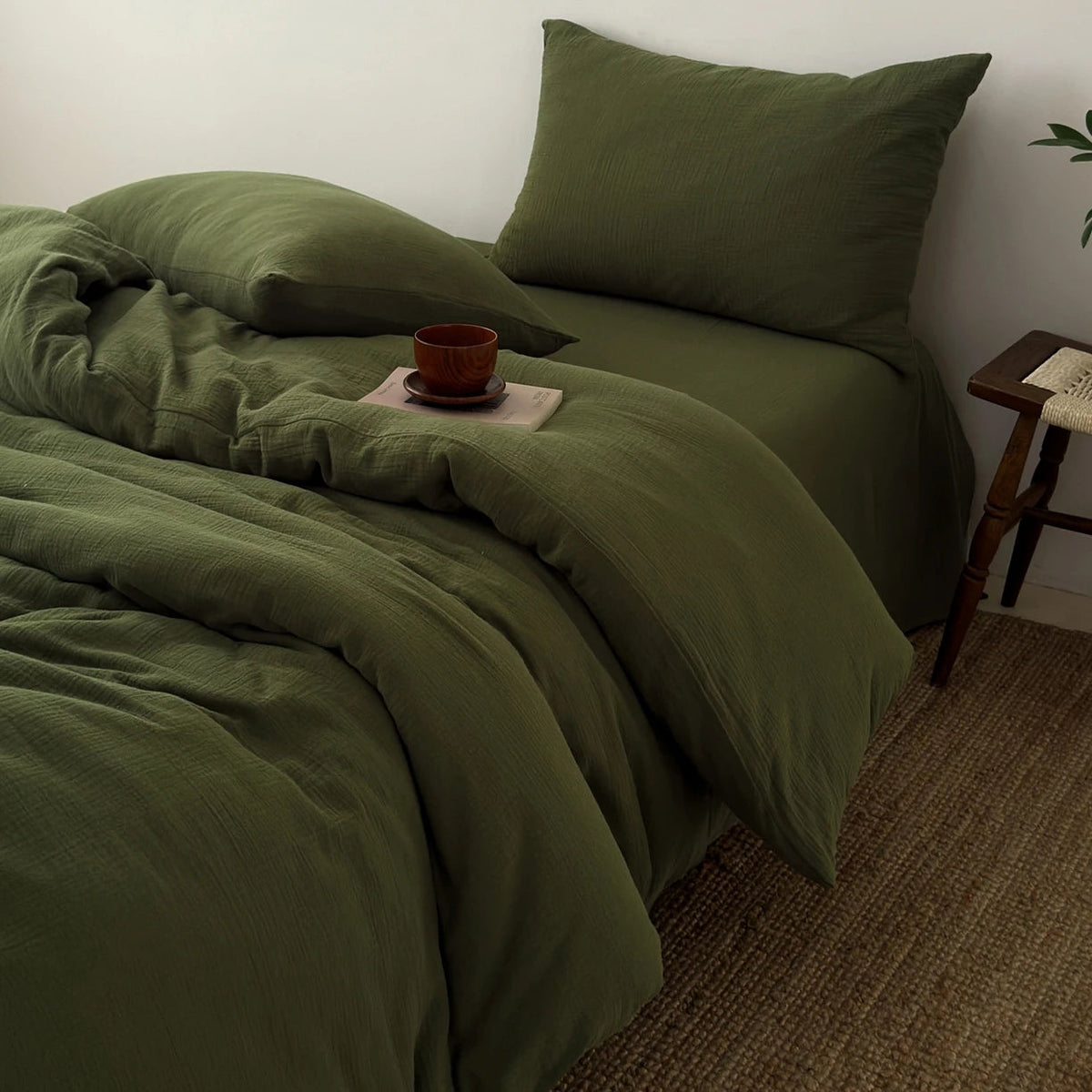 Housse de Couette en Coton Froissé — Douceur Naturelle - StudioSoie