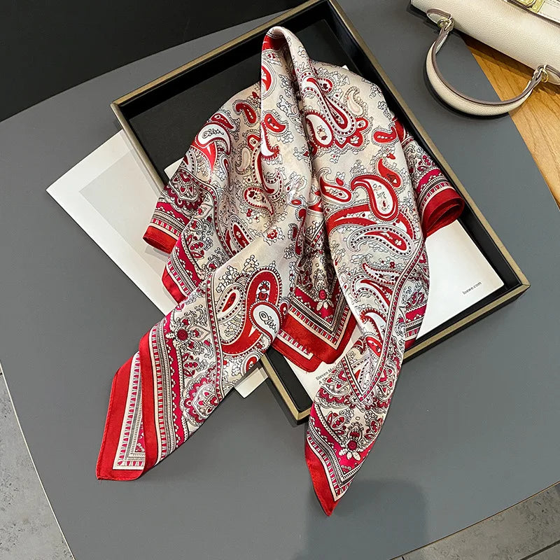 Foulard Carré en Soie Naturelle 65 cm - Accessoire Luxe 100% Soie de Mûrier