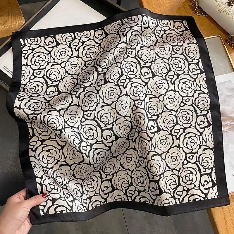 Nature Silk Neck Scarves Lady Foulard Lovely Strawberry Print 100% Real Silk Square Scarf for Women Bag Ribbon Hairband Kerchief - StudioSoie