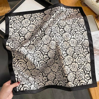 Nature Silk Neck Scarves Lady Foulard Lovely Strawberry Print 100% Real Silk Square Scarf for Women Bag Ribbon Hairband Kerchief - StudioSoie - 