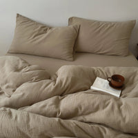 Housse de Couette en Coton Froissé — Douceur Naturelle - StudioSoie