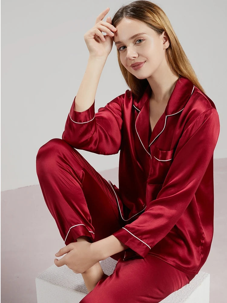 100% 19MM Шелковые пижамы для женщин