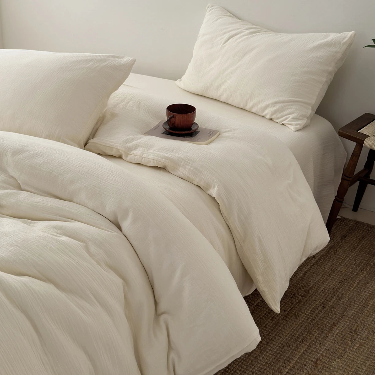 Påslakan i Skrynklig Bomull — Naturlig Mjukhet