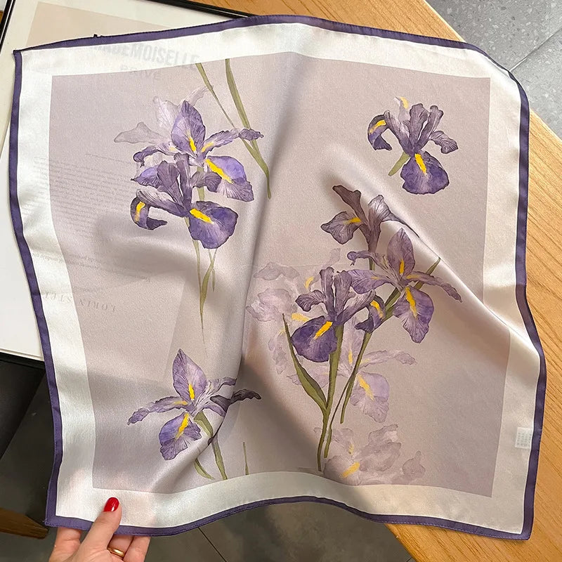 Nature Silk Neck Scarves Lady Foulard Lovely Strawberry Print 100% Real Silk Square Scarf for Women Bag Ribbon Hairband Kerchief - StudioSoie - 