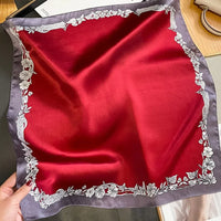 Nature Silk Neck Scarves Lady Foulard Lovely Strawberry Print 100% Real Silk Square Scarf for Women Bag Ribbon Hairband Kerchief - StudioSoie - 