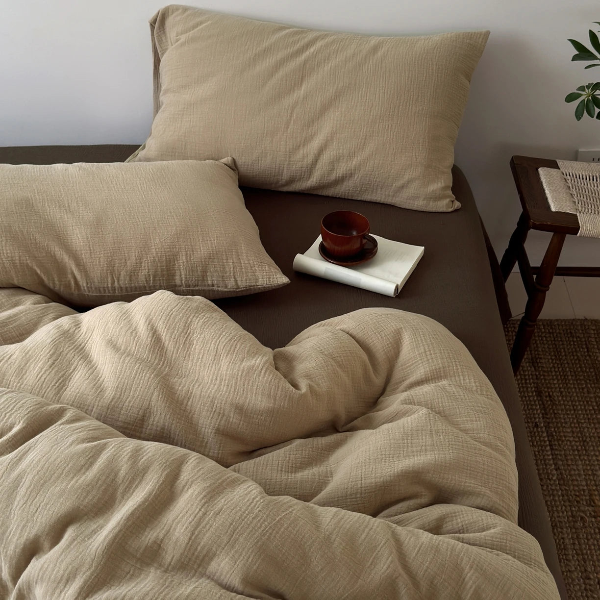 Påslakan i Skrynklig Bomull — Naturlig Mjukhet