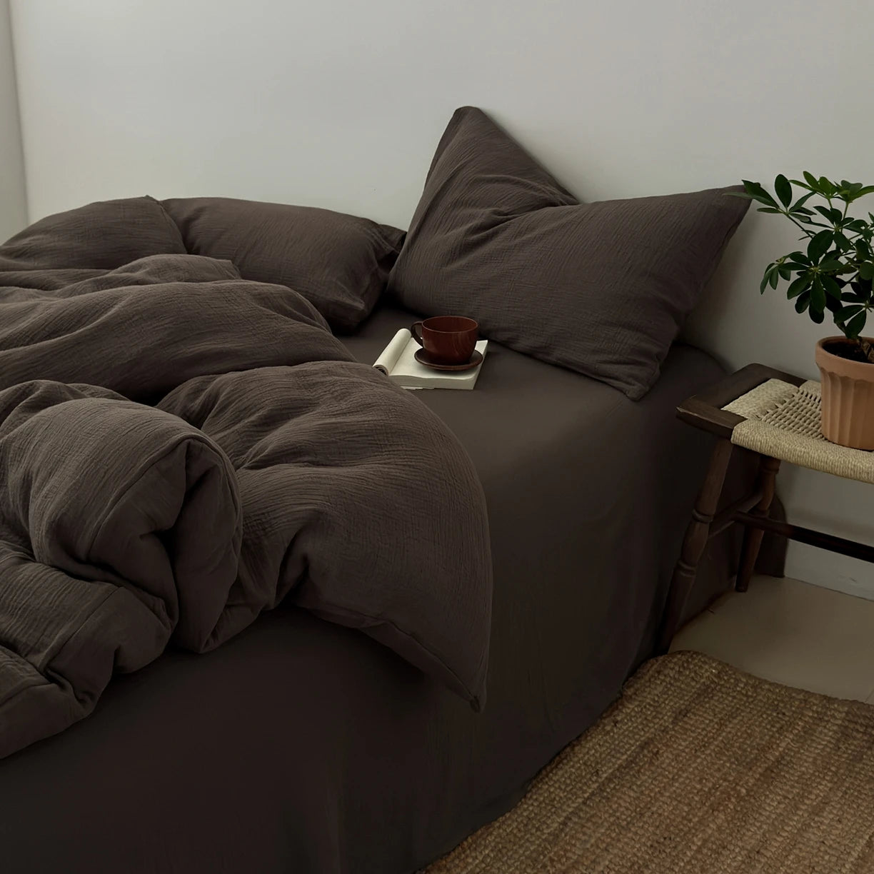 Påslakan i Skrynklig Bomull — Naturlig Mjukhet