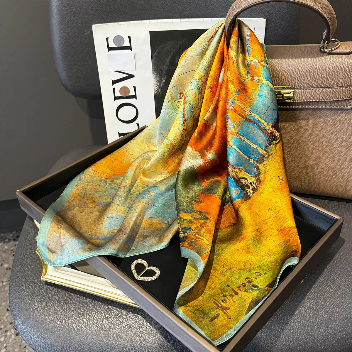Foulard Carré en Soie Naturelle 65 cm - Accessoire Luxe 100% Soie de Mûrier