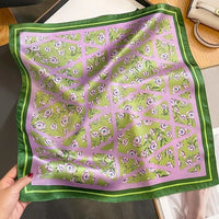 Nature Silk Neck Scarves Lady Foulard Lovely Strawberry Print 100% Real Silk Square Scarf for Women Bag Ribbon Hairband Kerchief - StudioSoie - 