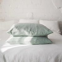 Taie d'Oreiller en Lin vert pâle