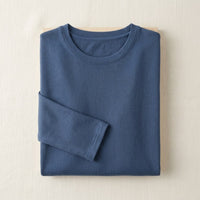 Sous-pull soie & viscose thermique manches longues femme - coloris Bleu Ardoise | StudioSoie