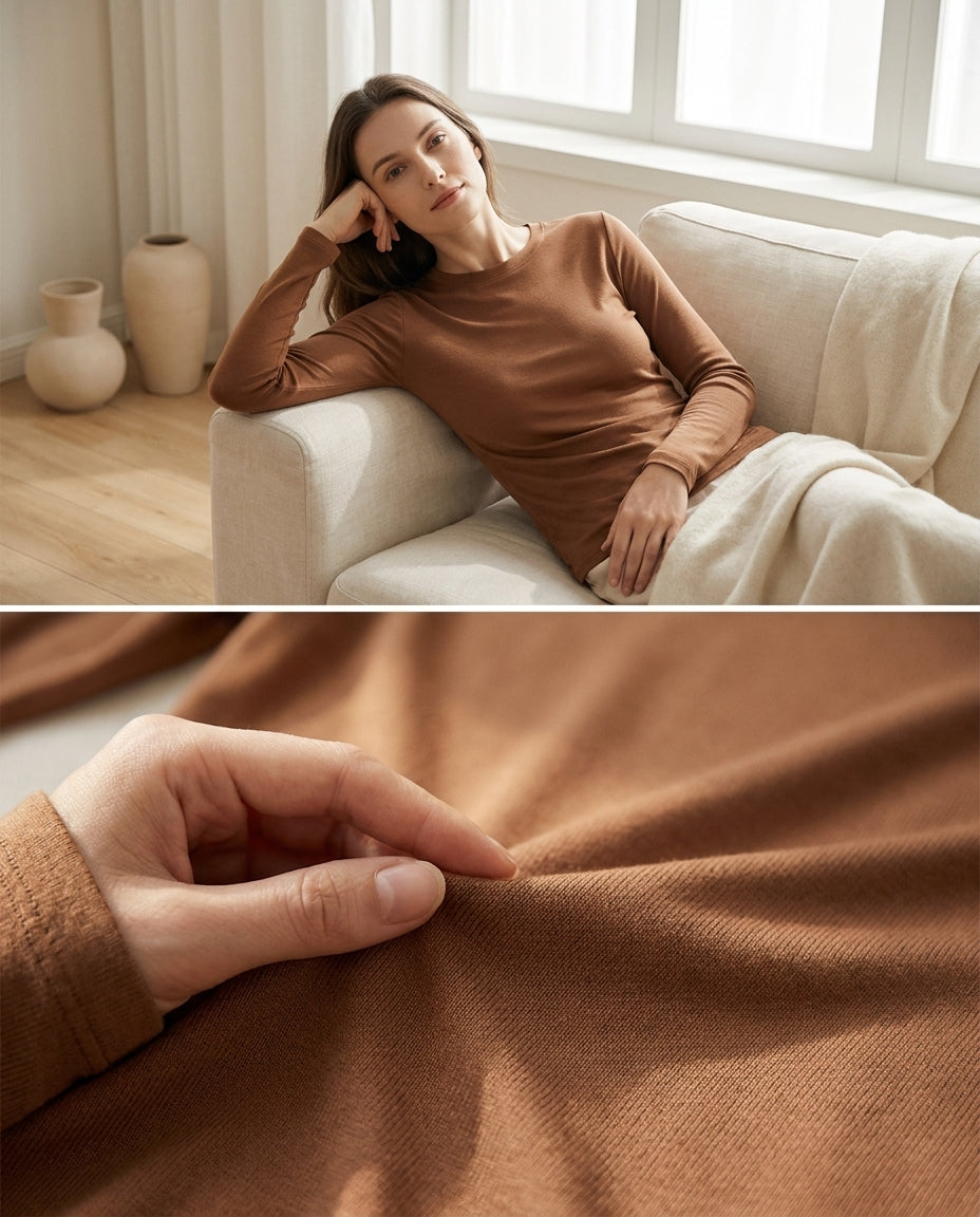 Détail de la maille fine soie et viscose - StudioSoie
