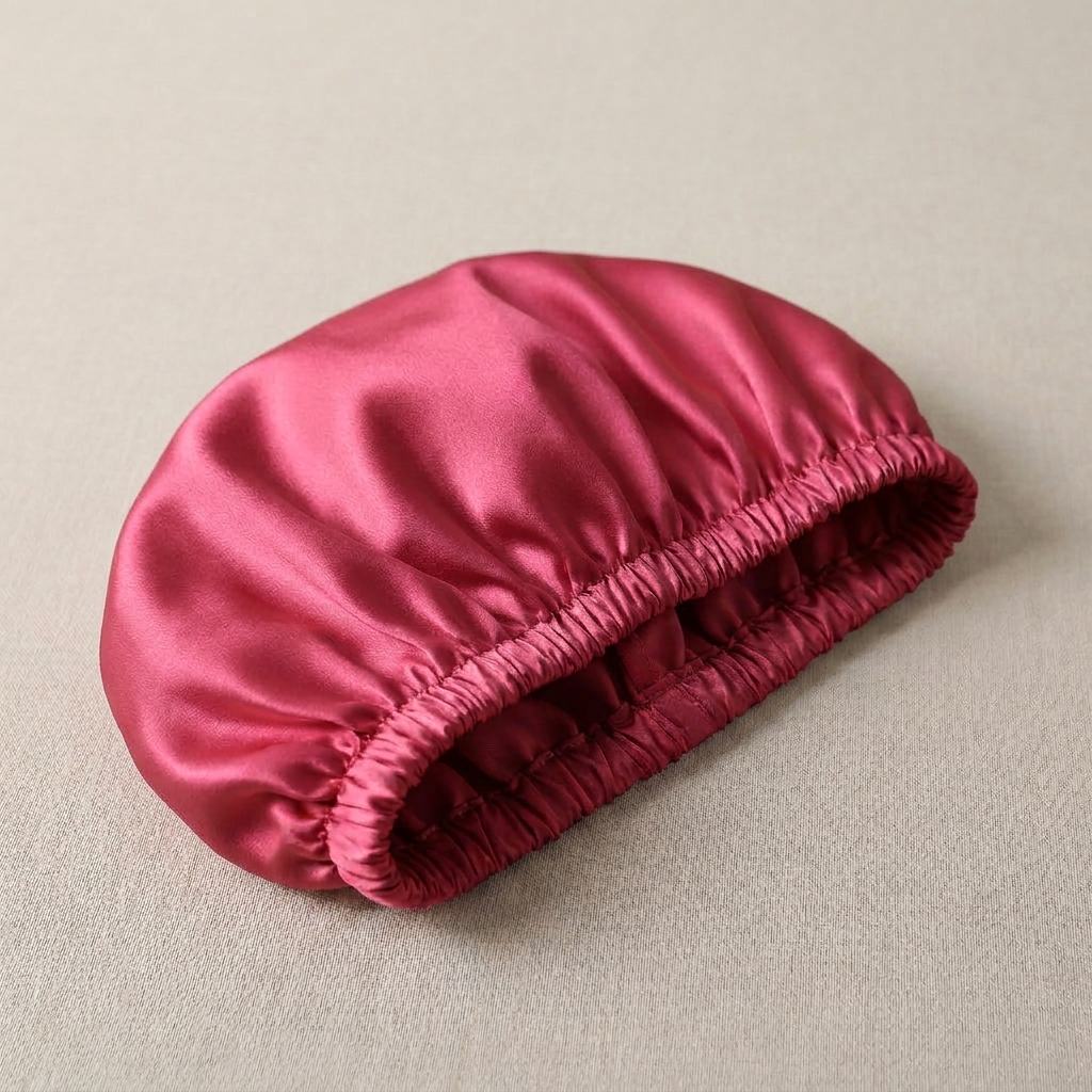 Bonnet de nuit en soie pour enfant Framboise - StudioSoie