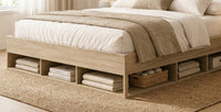 Eikenhouten Bedframe met Lattenbodem en Opbergruimte – 200×200