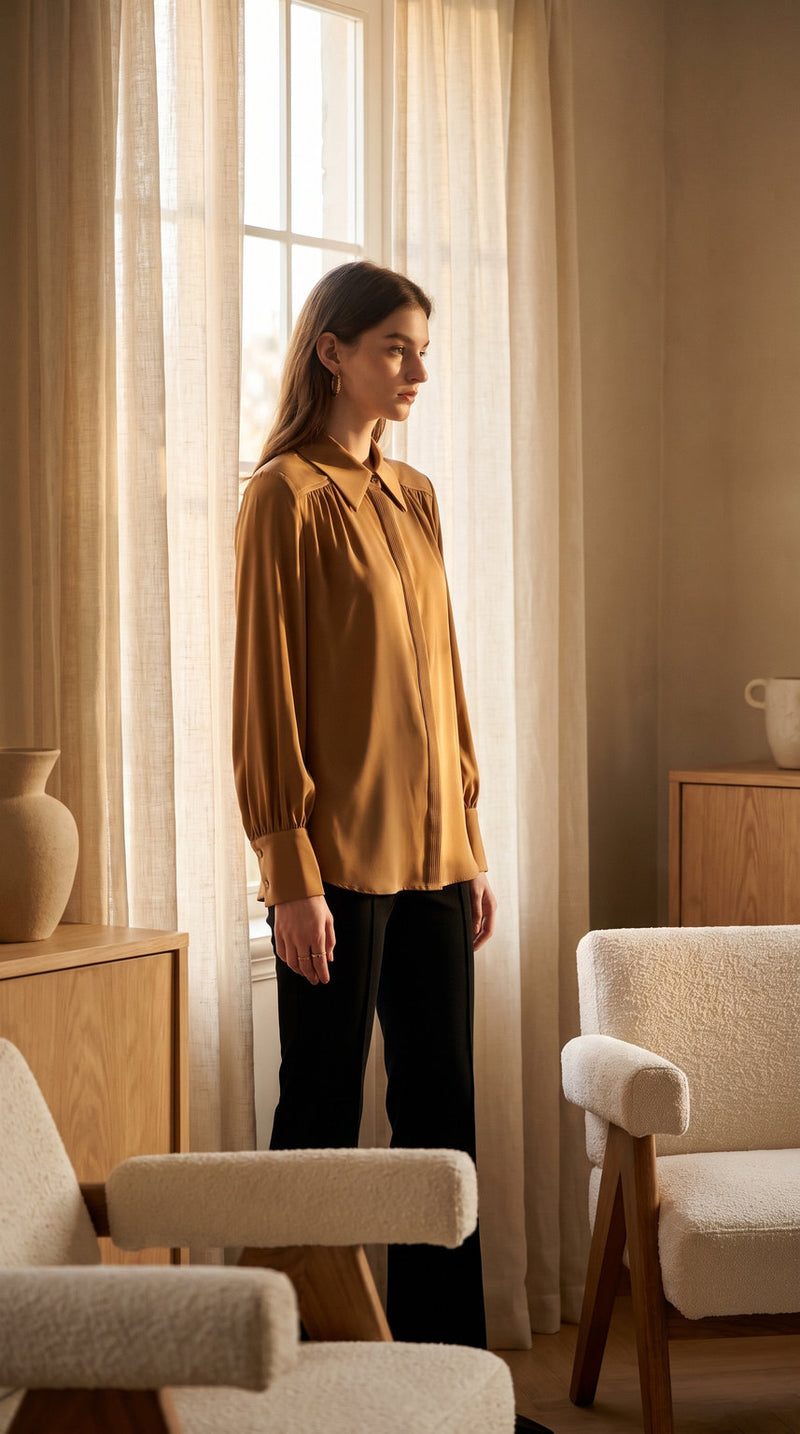 Chemise ample en soie de mûrier 19 momme – visuel 2 – StudioSoie