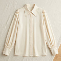 Chemise classique en soie de mûrier 19 momme – coloris Ivoire – StudioSoie